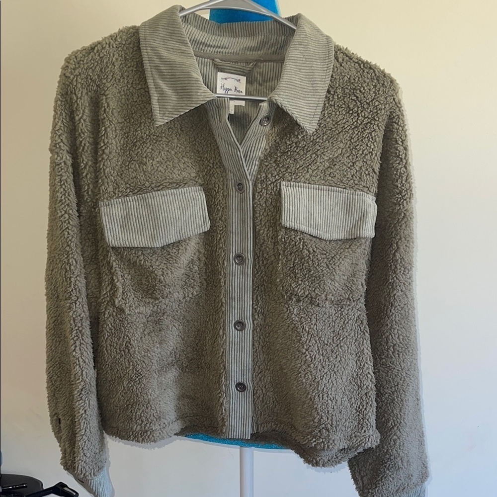 Hippie Rose Teddy Jacket with Corduroy Accents